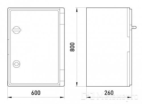 CP5009 Шкаф ударопрочный из АБС-пластика e.plbox.600.800.260.blank, 600х800х260мм, IP65 - Метэнерго