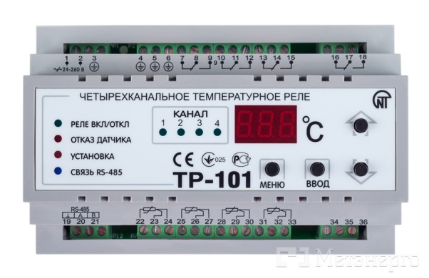 NTTR10100 Универсальное температурное реле ТР-101 , 4 независимых канала - Метэнерго