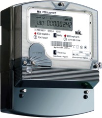 nik6693 Счетчик трехфазный с ж/к экраном НІК 2303 АРК1 1100 MC 3х220/380В, комбинированного подключения 5(10) А, с защитой от магнитных и радиопомех. - Метэнерго