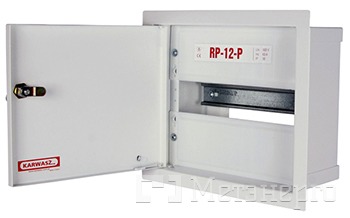 RP-12-P Z Шкаф распределительный e.mbox.RP-12-P-Z металлический, встраиваемый, 12 мод. с замком, 215х255х125 мм - Метэнерго