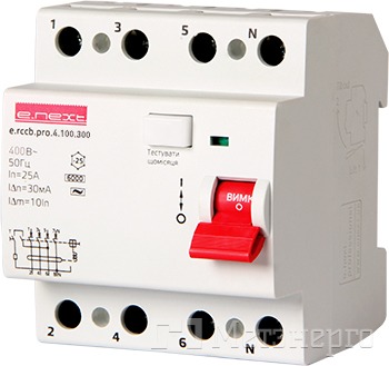 p003027 Выключатель дифференциального тока e.rccb.pro.4.25.300, 4р, 25А, 300мА – Устройства защитного отключения (УЗО) - Метэнерго