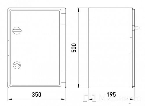 CP5007 Шкаф ударопрочный из АБС-пластика e.plbox.350.500.195.blank, 350х500х195мм, IP65 - Метэнерго