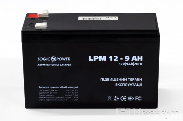 Logic3866 Акумулятор AGM LPM 12 - 9.0 AH - Метенерго