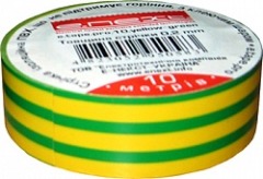 p0450014 Изолента e.tape.pro.20.yellow-green из самозатухающего ПВХ, желто-зеленая (20м) - Метэнерго