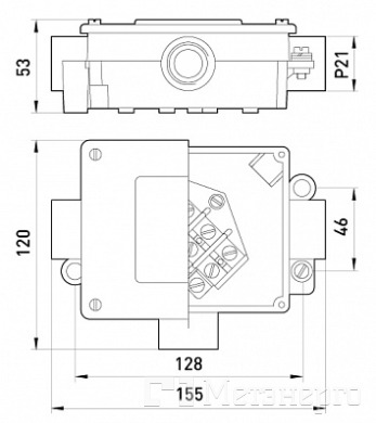 026 Коробка монтажная металлическая Р21/3 IP 44 380 B - Метэнерго