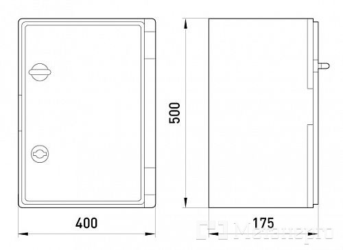 CP5014 Шкаф ударопрочный из АБС-пластика e.plbox.400.500.175.tr, 400х500х175мм, IP65 с прозрачной дверцей - Метэнерго