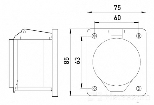 p012012 Силова розетка, що вбудовується e.socket.pro.4.16.wall, 4п., 380В, 16А (414) - Метенерго p012012 Силова розетка, що вбудовується e.socket.pro.4.16.wall, 4п., 380В, 16А (414) - Метенерго