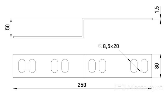 405-8P-L Левосторонняя редукция легкая 50х80 мм - Метэнерго 405-8P-L Левосторонняя редукция легкая 50х80 мм - Метэнерго