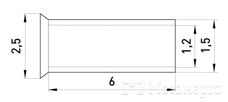 s4038001 Неізольований наконечник e.terminal.stand.en.0.75.6 0,75 кв.мм, L=6 мм - Метенерго s4038001 Неізольований наконечник e.terminal.stand.en.0.75.6 0,75 кв.мм, L=6 мм - Метенерго