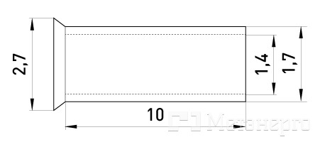s4038003 Неизолированный наконечник e.terminal.stand.en.1.10 10 кв.мм L=10 мм - Метэнерго s4038003 Неизолированный наконечник e.terminal.stand.en.1.10 10 кв.мм L=10 мм - Метэнерго