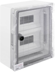 CP5112 Шкаф ударопрочный из АБС-пластика e.plbox.250.330.130.18m.tr, 250х330х130мм, IP65 с прозрачной дверцей и панелью под 18 модулей - Метэнерго