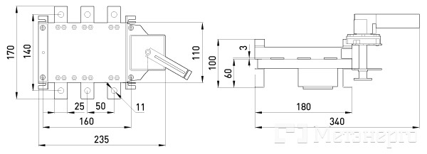 i0590012 Выключатель-разъединитель нагрузки e.industrial.ukgz.250.3 3р 250А с боковой рукояткой управления - Метэнерго i0590012 Выключатель-разъединитель нагрузки e.industrial.ukgz.250.3 3р 250А с боковой рукояткой управления - Метэнерго