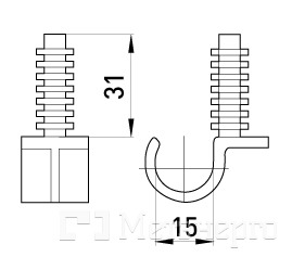 s13035001 Хомут-кліпса e.pipe.uni.clip.stand.16 для труби д.16 універсальна з дюбелем - Метенерго s13035001 Хомут-кліпса e.pipe.uni.clip.stand.16 для труби д.16 універсальна з дюбелем - Метенерго