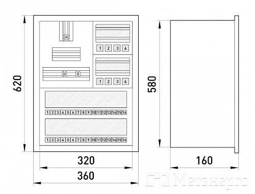 s0100030 Шафа e.mbox.stand.w.f3.36.z металева, під 3-ф. лічильник, 36 мод., що вбудовується, з замком - Метенерго s0100030 Шафа e.mbox.stand.w.f3.36.z металева, під 3-ф. лічильник, 36 мод., що вбудовується, з замком - Метенерго