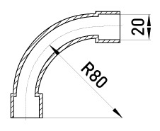 s3037001 Плавный угловой соединитель e.pipe.angle.large.stand.20 - Метэнерго