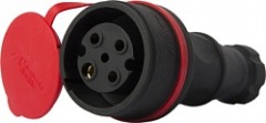 s9100033 Силова розетка переносна с захистною кришкою каучукова e.socket.rubber.071.32, 4п., 32А - Метенерго