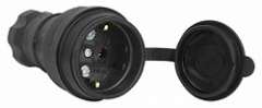 s9100024 Розетка переносна с захистною кришкою каучукова e.socket.rubber.029.16, з з/к, 16А - Метенерго