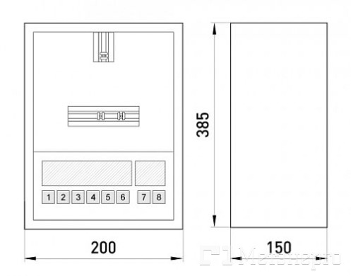 s0100005 Шкаф e.mbox.stand.n.f1.08.z металлический, под 1-ф. счетчик, 8 мод., навесной, с замком - Метэнерго s0100005 Шкаф e.mbox.stand.n.f1.08.z металлический, под 1-ф. счетчик, 8 мод., навесной, с замком - Метэнерго