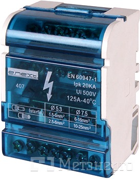 p0650006 Шина нульова e.cbs.pro.4.15 в корпусі на DIN-рейку - Метенерго