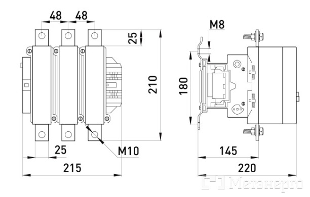 i.0090066 Контактор e.industrial.ukc.330.400 330А 400В 1NO - Метэнерго i.0090066 Контактор e.industrial.ukc.330.400 330А 400В 1NO - Метэнерго