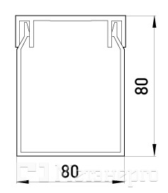 s13033016 Короб пластиковий перфорований e.trunking.perf.stand.80.80, 80х80мм, 2м - Метенерго