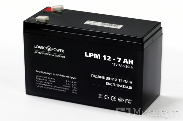 Logic3862 Акумулятор AGM LPM 12 - 7,0 AH - Метенерго