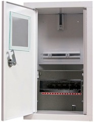 s0100050 Шкаф распределительный e.mbox.stand.w.f1.08.z.е под однофазный электронный счетчик+ 8 мод. встраиваемый замком. - Метэнерго