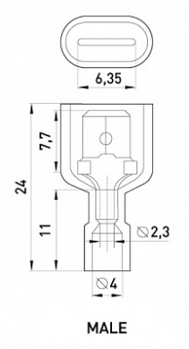 s4039004 Наконечни-з'єднувач ізольований серії FN e.terminal.stand.mdfn2.250.blue (fn.m.1,5.2,5) 1,5-2,5 кв.мм "папа" - Метенерго s4039004 Наконечни-з