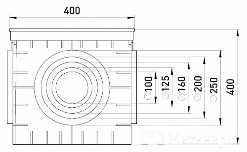 CP404040 Колодец кабельный пластиковый e.manhole.400.400.400.cover, 400х400х400мм с крышкой - Метэнерго