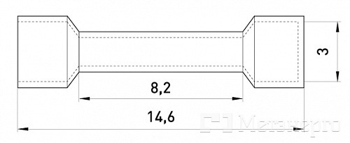 s4036018 Гільза з'єднувальна ізольована e.splice.stand.bv.5.blue 4-6 кв.мм, синя - Метенерго s4036018 Гільза з