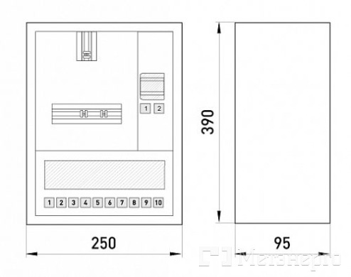 s0100065 Шкаф распределительный e.mbox.stand.n.f1.10.z.e под однофазный электронный счетчик+ 10 мод., навесной замком - Метэнерго