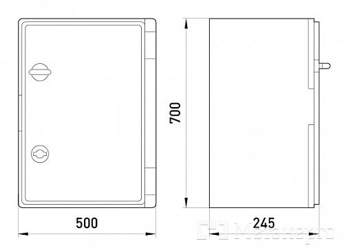 CP5006 Шафа удароміцна з АБС-пластика e.plbox.500.700.245.blank, 500х700х245мм, IP65 - Метенерго CP5006 Шафа удароміцна з АБС-пластика e.plbox.500.700.245.blank, 500х700х245мм, IP65 - Метенерго