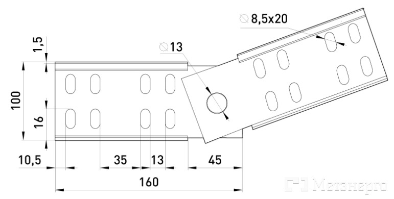 901-10A Шарнирный соединитель 100 мм - Метэнерго 901-10A Шарнирный соединитель 100 мм - Метэнерго