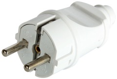 s9100002 Вилка бытовая e.plug.straight.003.16,з з/к, 16А прямая белая - Метэнерго