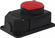 s9100037 Силова розетка стаціонарна с захистною кришкою каучукова e.socket.rubber.062.16, 4п., 16А - Метенерго