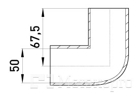 s3035006 Кутовий з'єднувач e.pipe.angle.stand.50 для труб d50мм - Метенерго s3035006 Кутовий з