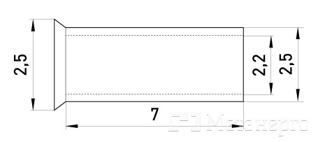 s4038006 Неизолированный наконечник e.terminal.stand.en.2.5.7 25 кв.мм L=7 мм - Метэнерго s4038006 Неизолированный наконечник e.terminal.stand.en.2.5.7 25 кв.мм L=7 мм - Метэнерго