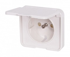 ins0040079 Панель e.lux.12391А.pn.wp.white для влагозащищенной розетки, белая - Метэнерго