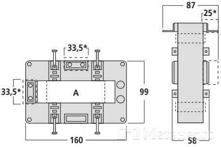 TASR50D160 Трансформатор тока TAS127 38x127 (127x38) 1600/5А (кл.0,5=8 ВА) - Метэнерго