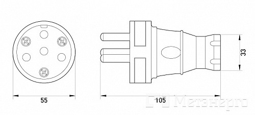 s9100028 Силова вилка переносна каучукова e.plug.rubber.030.25, 4п. 25А - Метенерго s9100028 Силова вилка переносна каучукова e.plug.rubber.030.25, 4п. 25А - Метенерго