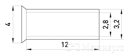 s4038009 Неизолированный наконечник e.terminal.stand.en.4.12 40 кв.мм L=12 мм - Метэнерго s4038009 Неизолированный наконечник e.terminal.stand.en.4.12 40 кв.мм L=12 мм - Метэнерго