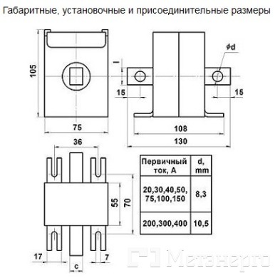 Т-0,66/200/5 Трасформатор струму Т-0,66/200/5 клас точності 0,5 - Метенерго
