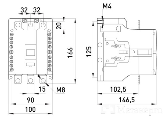 i.0090064 Контактор e.industrial.ukc.180.400, 180А, 400В, 1no+1nc - Метенерго i.0090064 Контактор e.industrial.ukc.180.400, 180А, 400В, 1no+1nc - Метенерго