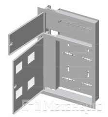 Б00030169 Щит поверховий що вбудовується ЩЭ-8-02 под 1-фазні лічильникі без слаботочного відсіка цільнокорпусний (640х1440х140) - Метенерго