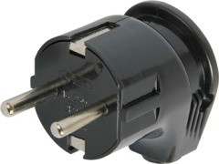 s9100005 Вилка бытовая e.plug.angle.008.16,з з/к, 16А угловая чёрная - Метэнерго