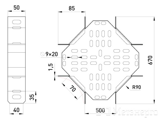 350-5 Хрестовина 500х50 - Метенерго