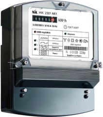 nik7900 Счетчик трехфазный с ж/к экраном НІК 2303 АК1 1100 MC, комбинированного подключения 5(10) А, с защитой от магнитных и радиопомех. - Метэнерго