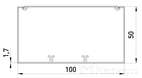 s14033003 Короб пластиковий c перегородкою e.trunking.twoclapb.02.stand.100.50, 100х50мм, 2м - Метенерго s14033003 Короб пластиковий c перегородкою e.trunking.twoclapb.02.stand.100.50, 100х50мм, 2м - Метенерго
