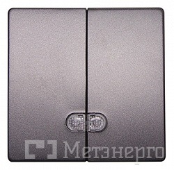 ins0030024 Клавіша e.lux.11881L.pn.l.anthracite.hang подвійна "антрацит" з підсвіткою (в промоупаковці) - Метенерго