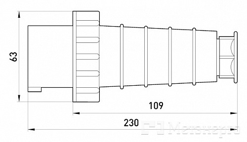 p011009 Силовая вилка переносная e.plug.pro.5.63, 5п., 380В, 63А (035) - Метэнерго p011009 Силовая вилка переносная e.plug.pro.5.63, 5п., 380В, 63А (035) - Метэнерго